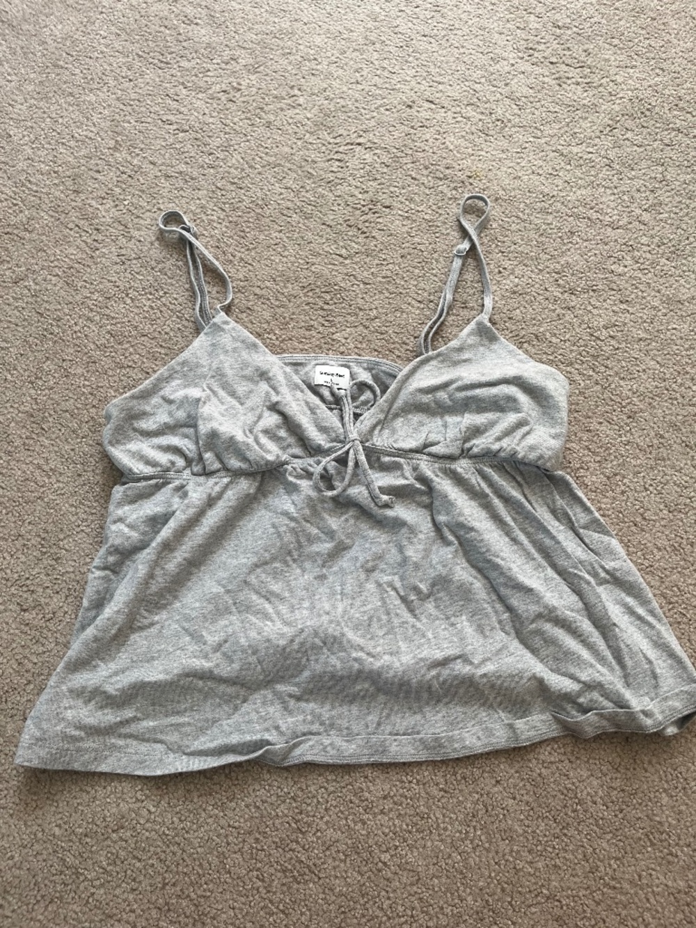 Aritzia grey bow tank top